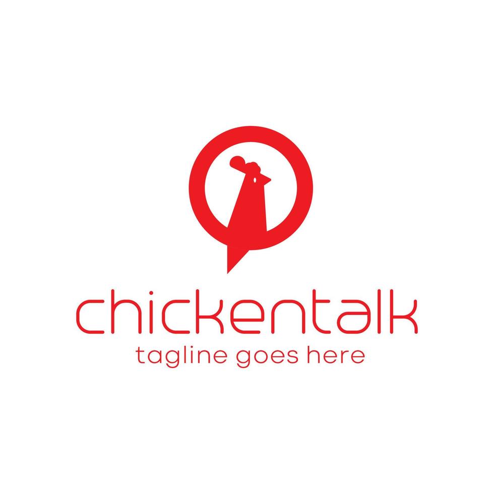 Chicken Talk Logo Design Template with chicken icon and bubble chat. Perfect for business, company, mobile, app, restaurant, etc vector
