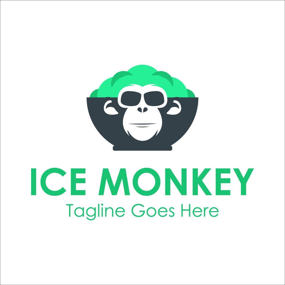 hielo mono logo diseño modelo con monje icono y hielo. Perfecto para negocio, compañía, móvil, aplicación, etc vector