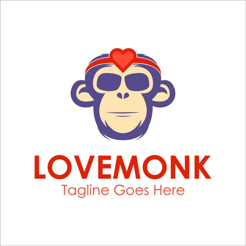 Love Monk Logo Design Template with monk icon and love. Perfect for business, company, mobile, app, etc vector