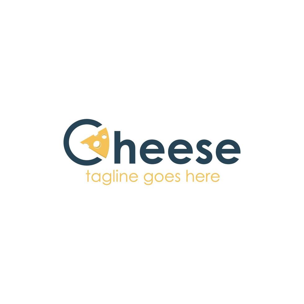 Cheese Logo Design Template with cheese in text. Perfect for business, company, restaurant, mobile, app, etc vector