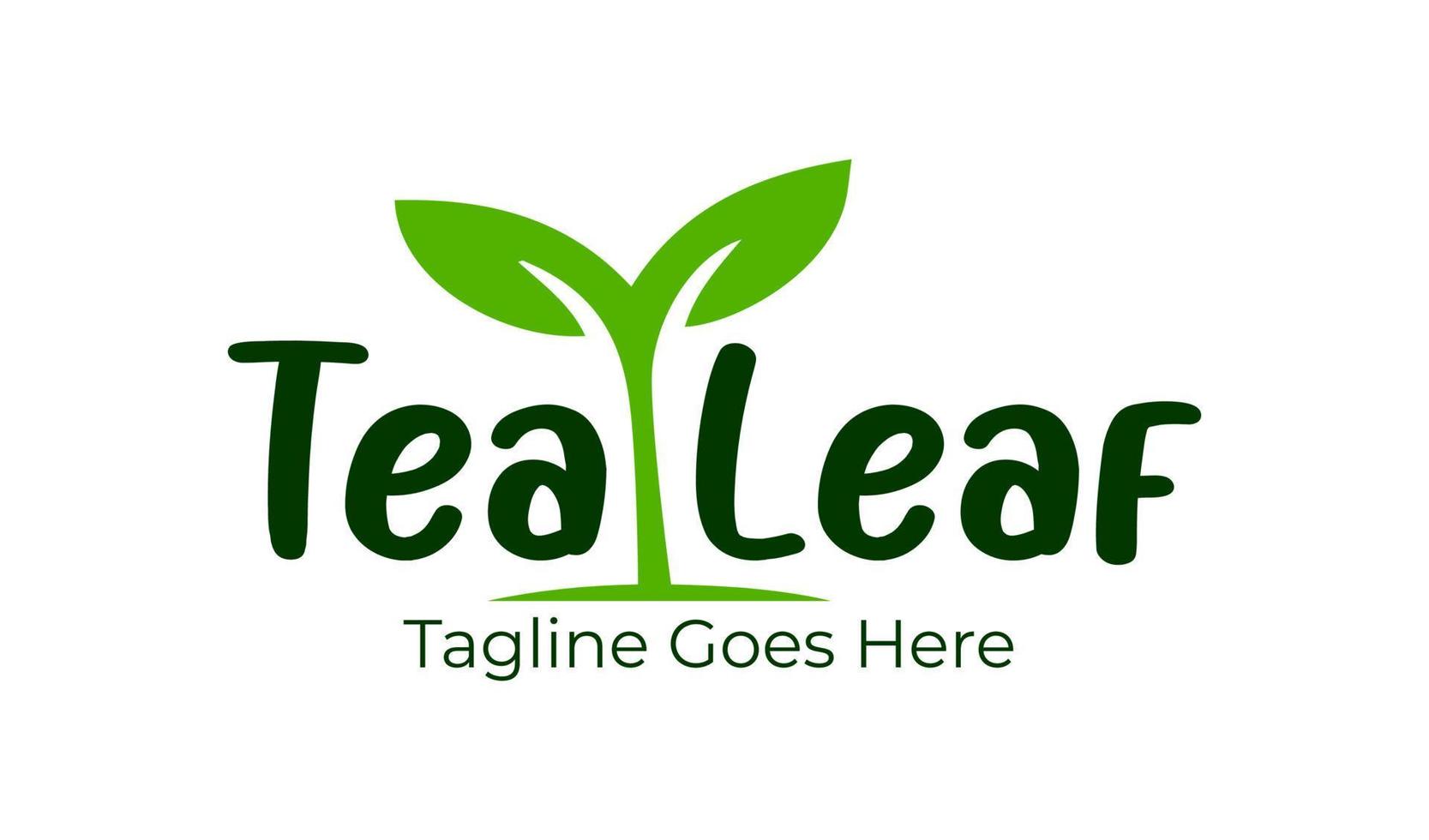 Tea Leaf Logo Design Template with tea icon. Perfect for business, company, restaurant, mobile, app, etc vector