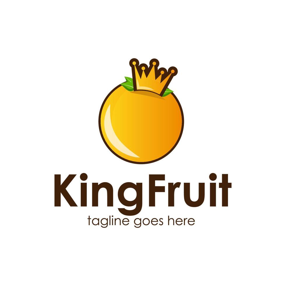 King Fruit Logo Design Template with orange and crown icon. Perfect for business, company, mobile, app, restaurant, etc vector