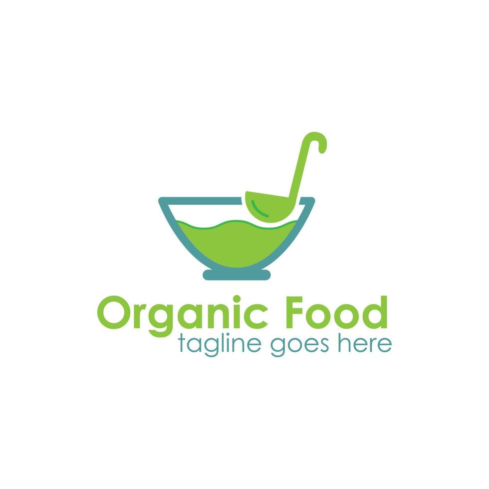 Organic Food Logo Design Template with food icon and herbal. Perfect for business, company, mobile, app, restaurant, etc vector