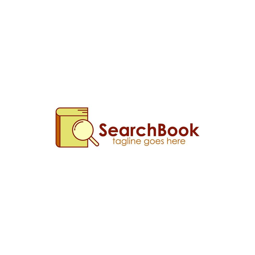 Search Book Logo Design Template with Book icon and a loop. Perfect for business, company, restaurant, mobile, app, etc vector