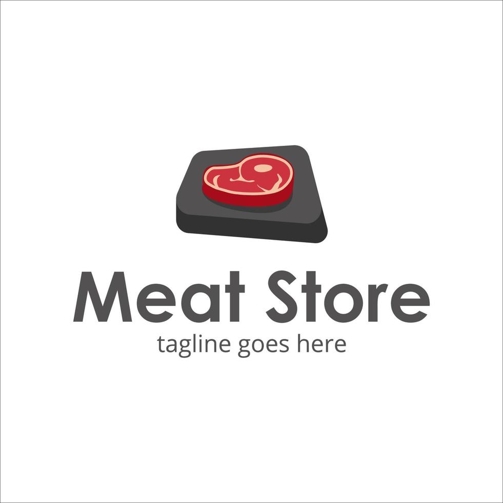 Meat Store Logo Design Template with meat. Perfect for business, company, mobile, app, restaurant, etc vector