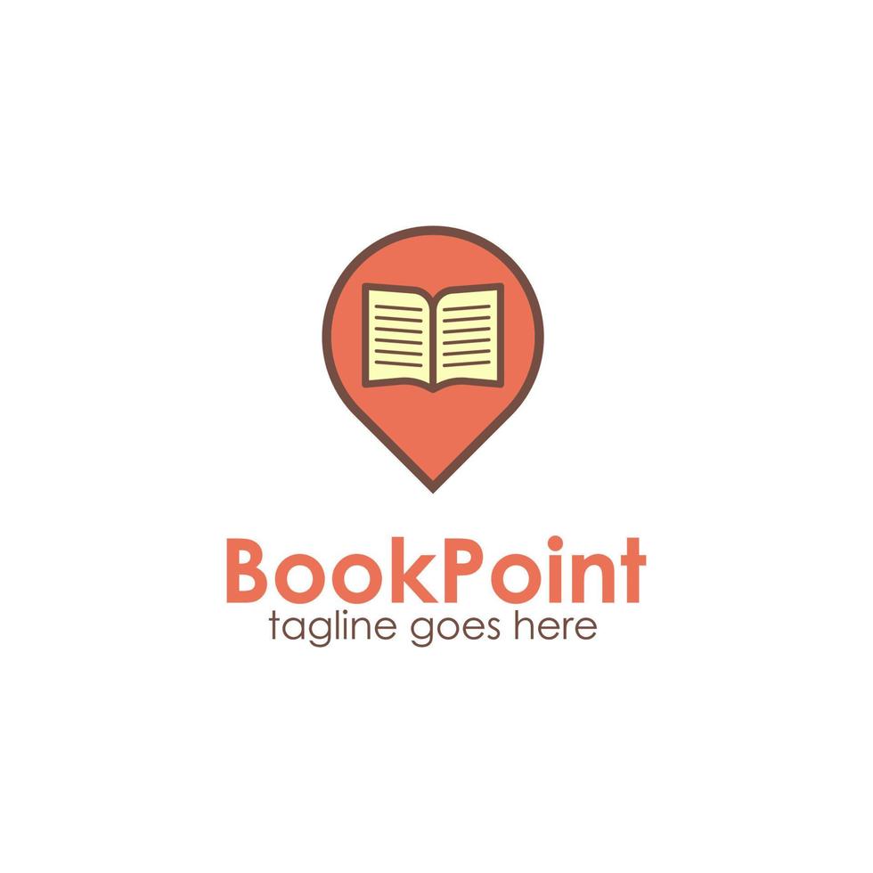 Book Point Logo Design Template with book icon and point. Perfect for business, company, restaurant, mobile, app, etc vector