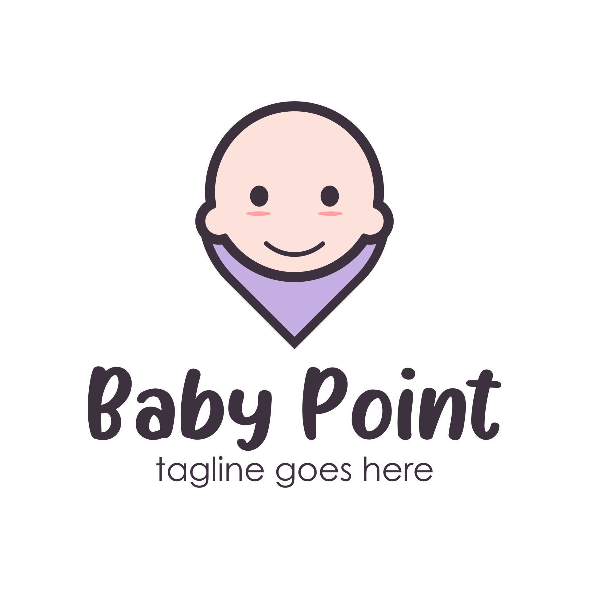 Baby Point Logo Design Template with a baby icon and point. Perfect for