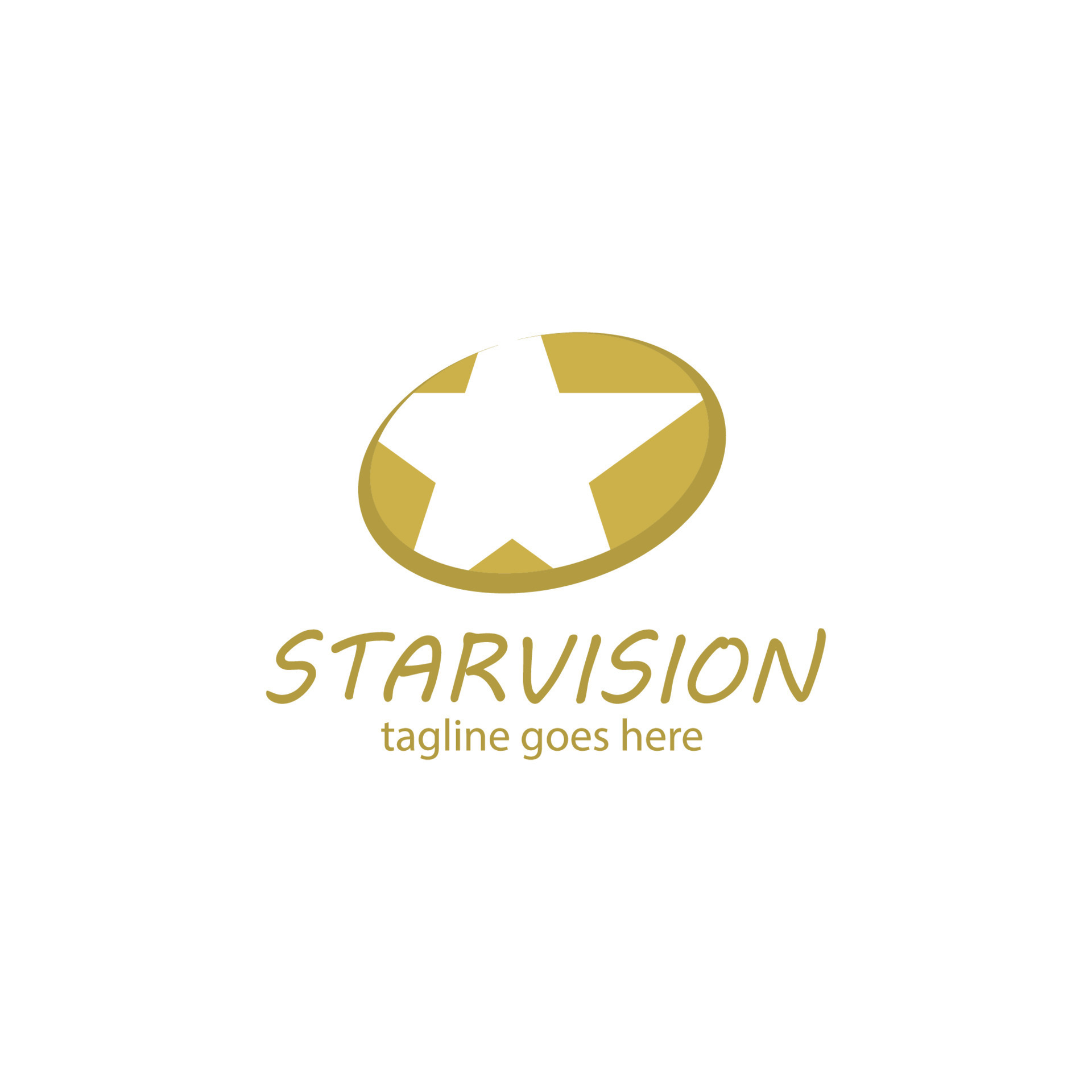 Starvision Logo Design Template with star and emblem. Perfect for