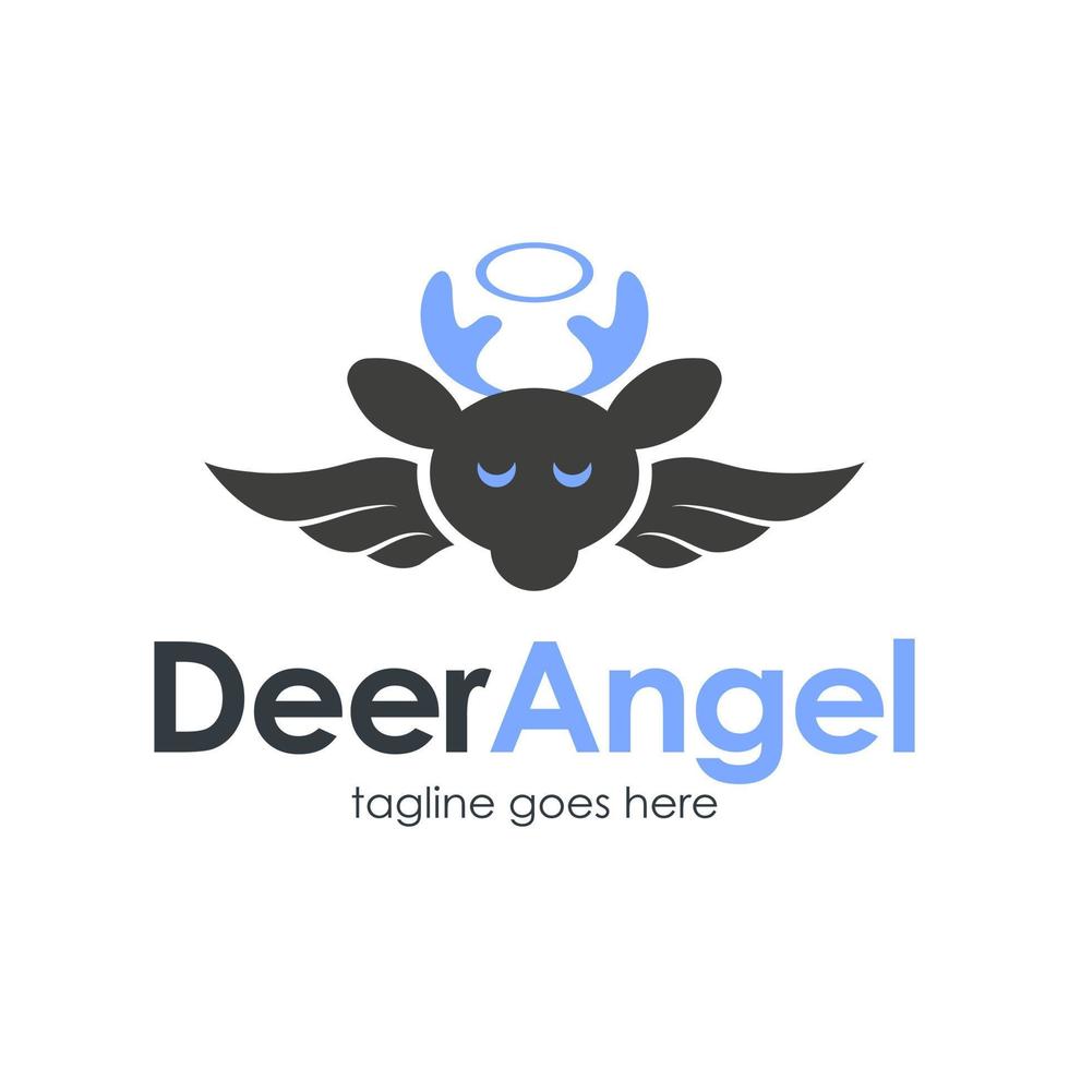 Deer Angle Logo Design Template with deer icon and angle. Perfect for business, company, mobile, app, zoo, etc. vector