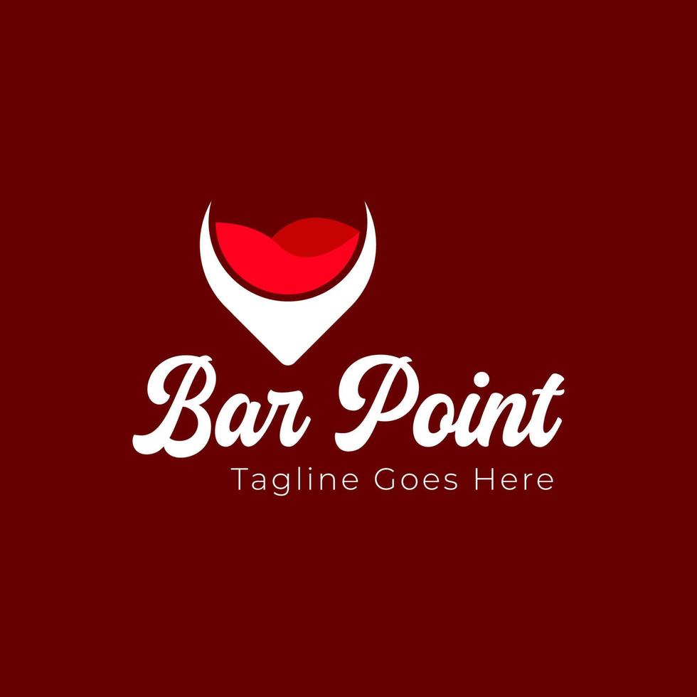 bar punto logo diseño modelo con cóctel vaso y punto. Perfecto para negocio, compañía, móvil, aplicación, restaurante, etc vector