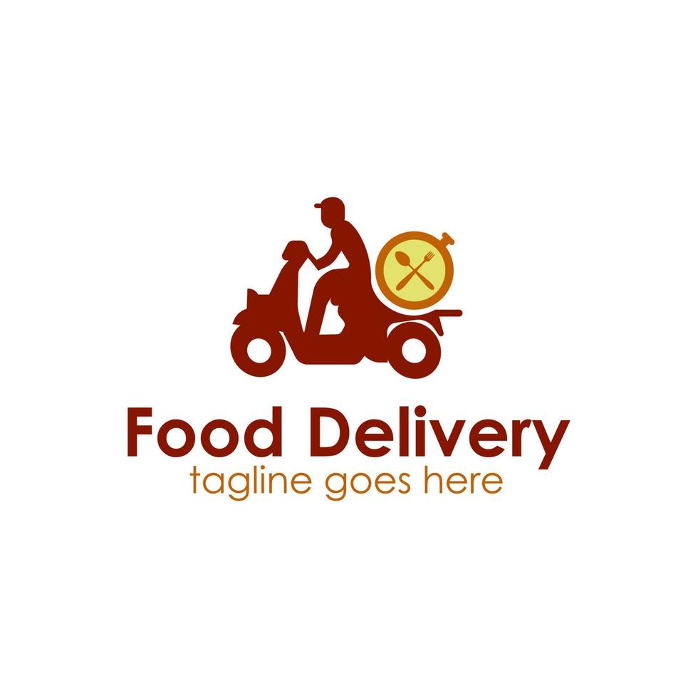 Food Delivery Logo Design Template with delivery and food icon. Perfect for business, company, mobile, app, restaurant, etc vector