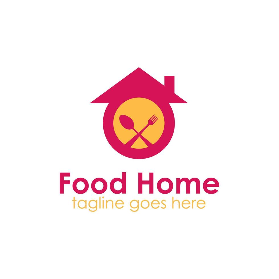 Food Home Logo Design Template with food icon and home. Perfect for business, company, mobile, app, restaurant, etc vector
