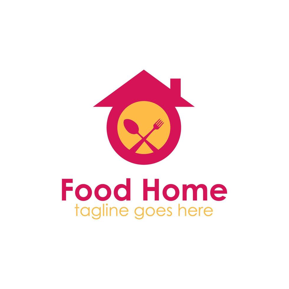 comida hogar logo diseño modelo con comida icono y hogar. Perfecto para negocio, compañía, móvil, aplicación, restaurante, etc vector