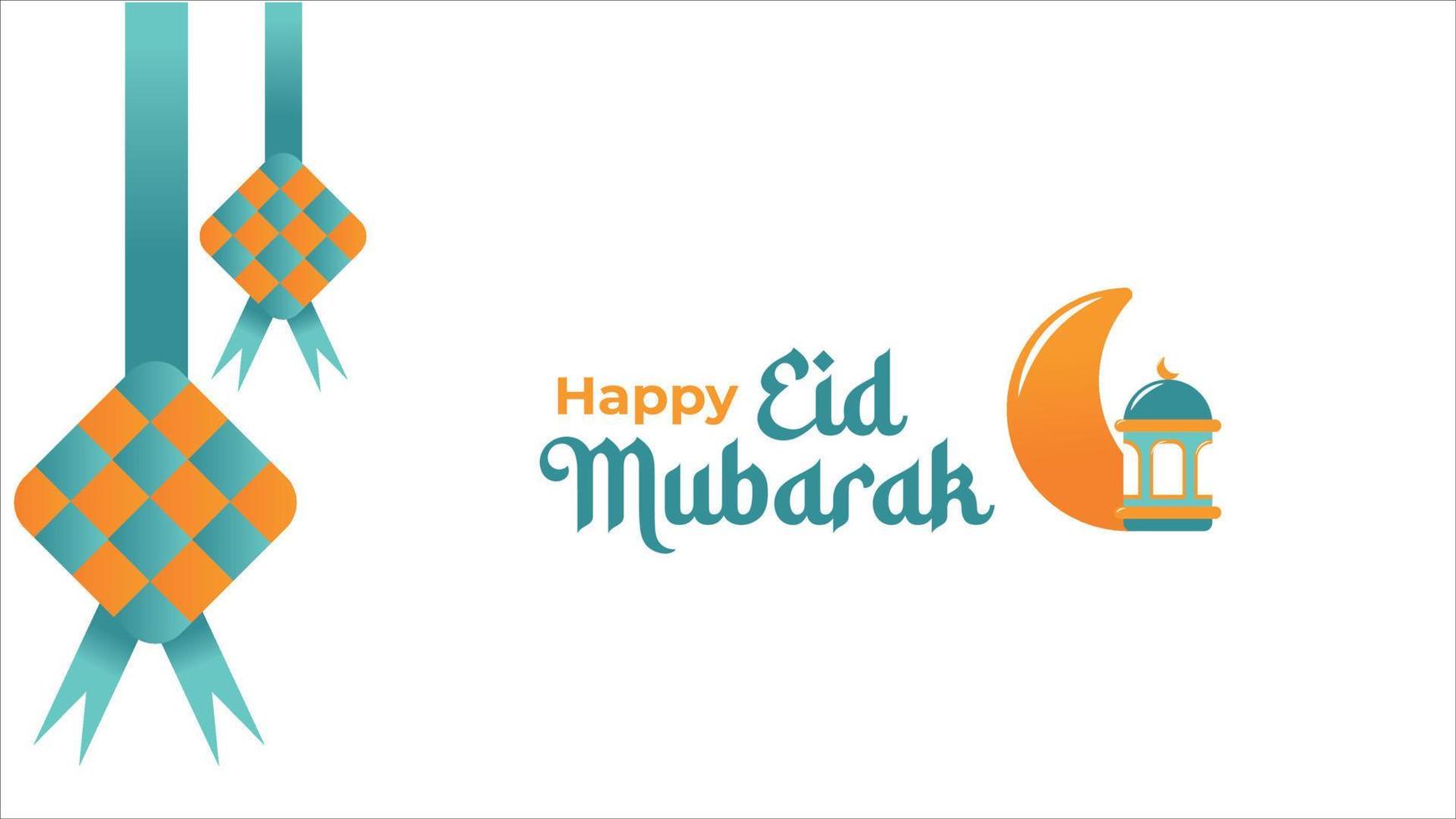 Eid Mubarak Idul Fitri Ornament and Background vector