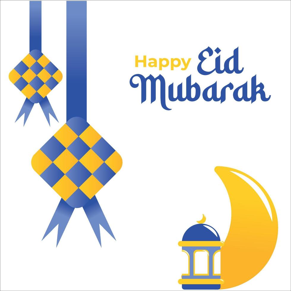 Eid Mubarak Idul Fitri Ornament and Background vector