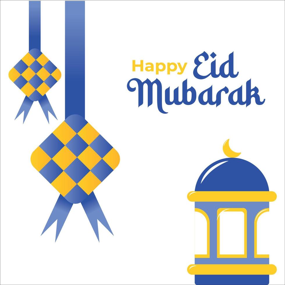 Eid Mubarak Idul Fitri Ornament and Background vector