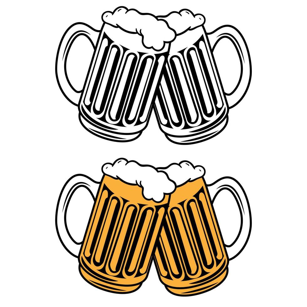 cerveza icono vector colocar. bar ilustración firmar recopilación. alcohol símbolo o logo.