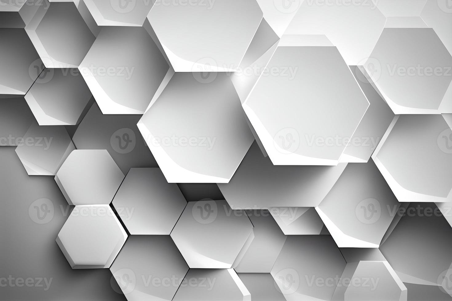 Abstract white business background with different hexagons photo