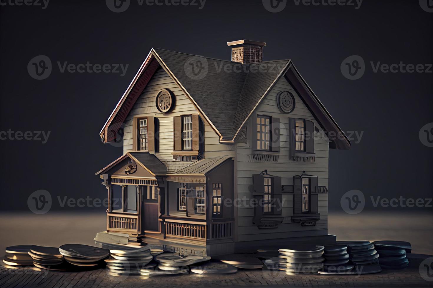 Saving money for real estate with buying a new home and loan for prepare in the future concept photo