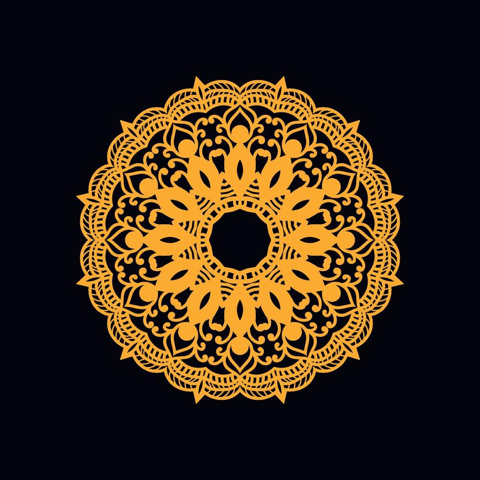 Luxury ornamental mandala design background in gold color vector