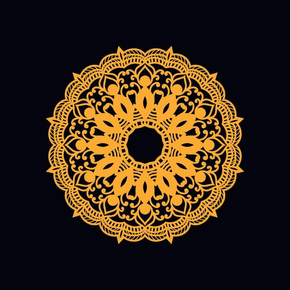 Fondo de diseño de mandala ornamental de lujo en color dorado. vector