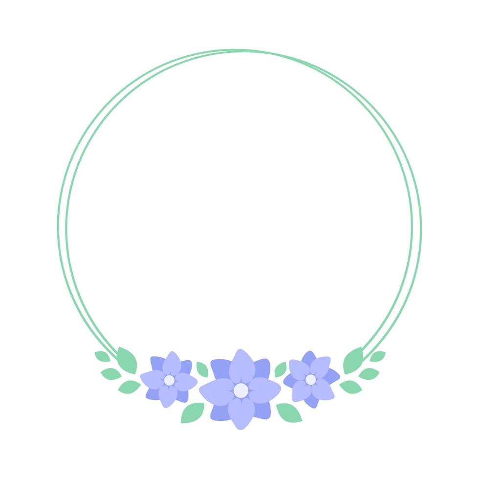 redondo lavanda floral marco. botánico flor frontera vector ilustración. sencillo elegante romántico estilo para Boda eventos, señales, logo, etiquetas, social medios de comunicación publicaciones, etc.