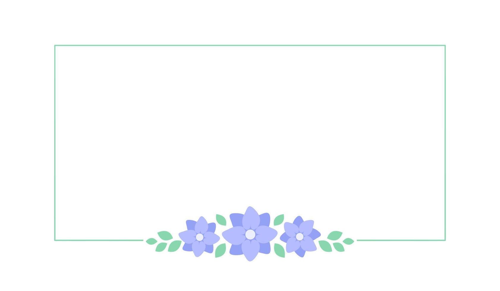 Rectangle lavender floral frame. Botanical flower border vector illustration. Simple elegant romantic style for wedding events, signs, logo, labels, social media posts, etc.