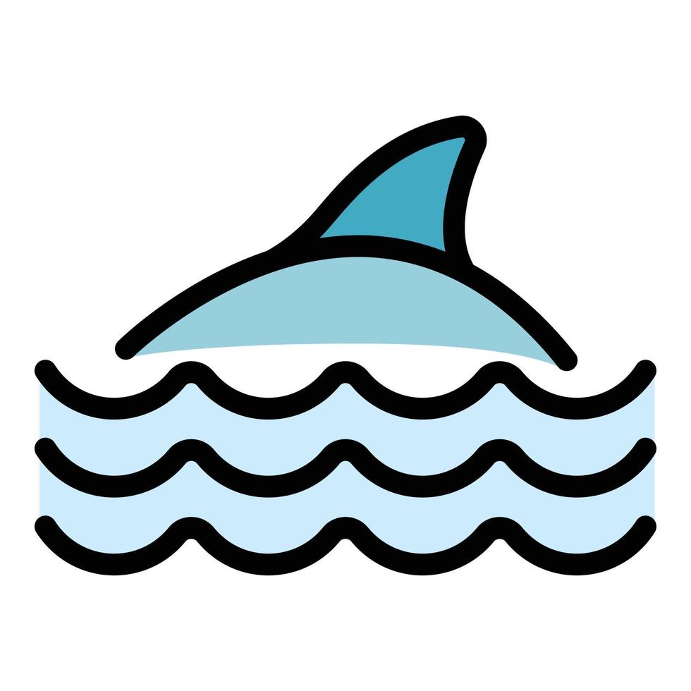 Wave dolphin icon vector flat