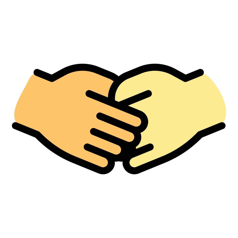 Human resources handshake icon vector flat