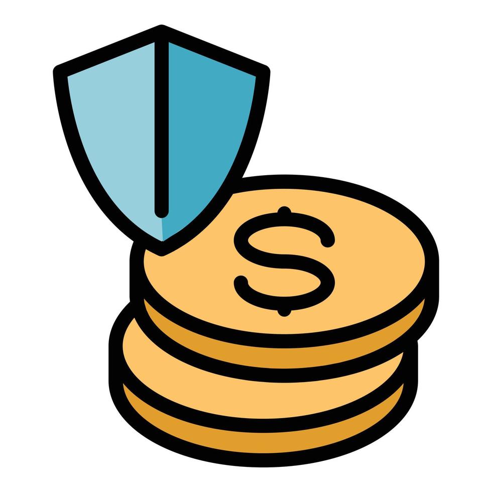 Secured compensation icon vector flat