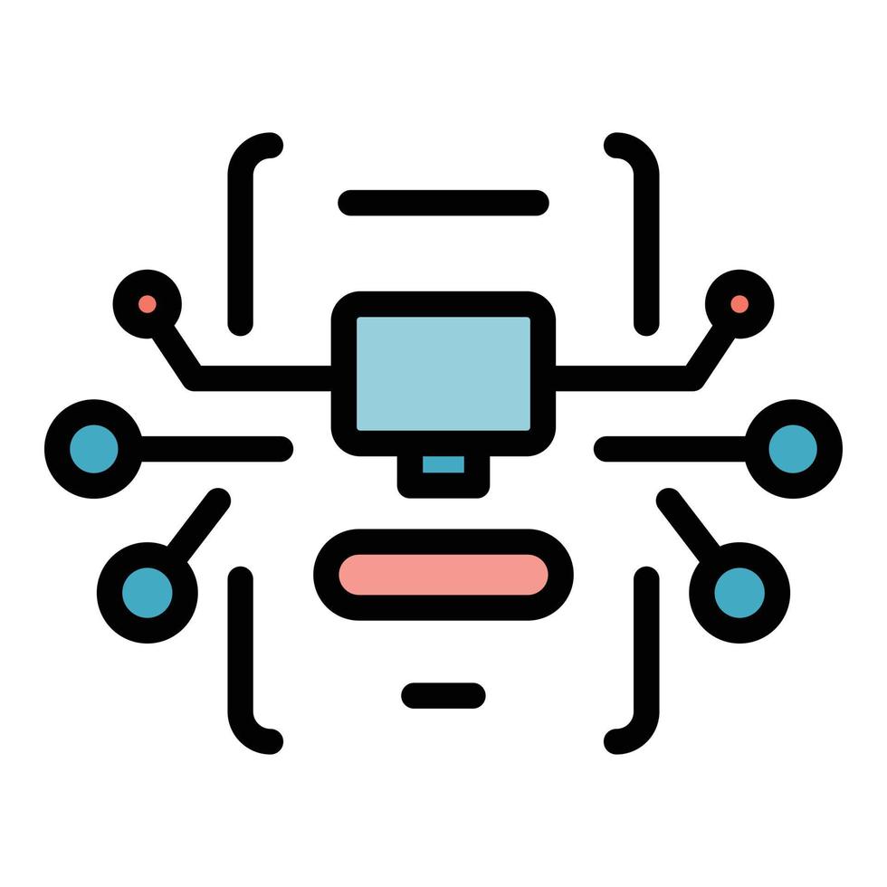Blockchain system icon vector flat