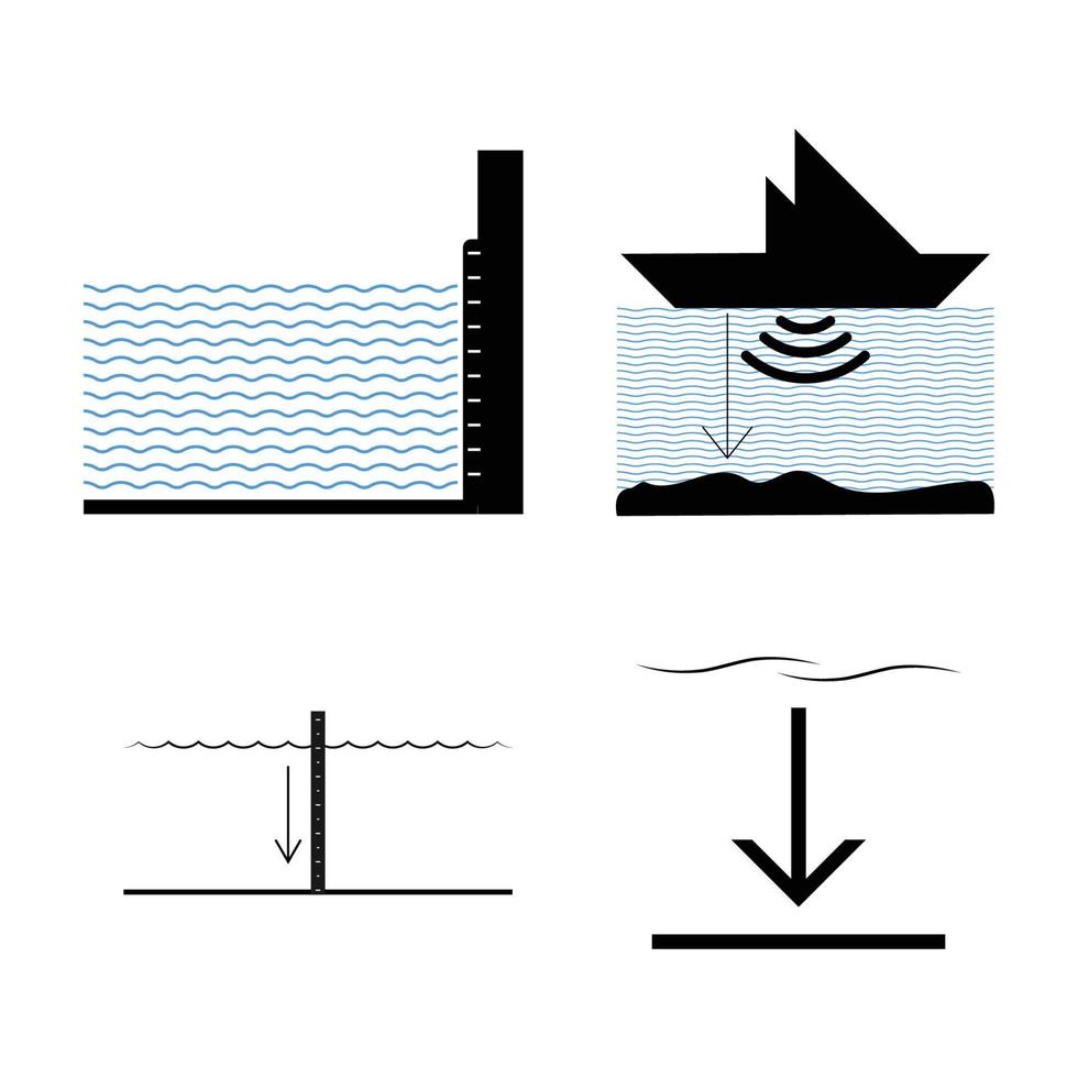 agua profundidad metro icono vector