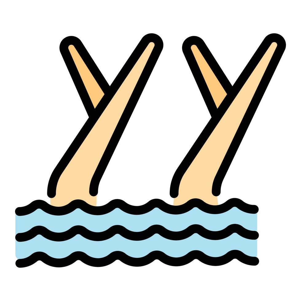 Swimming dancing icon vector flat