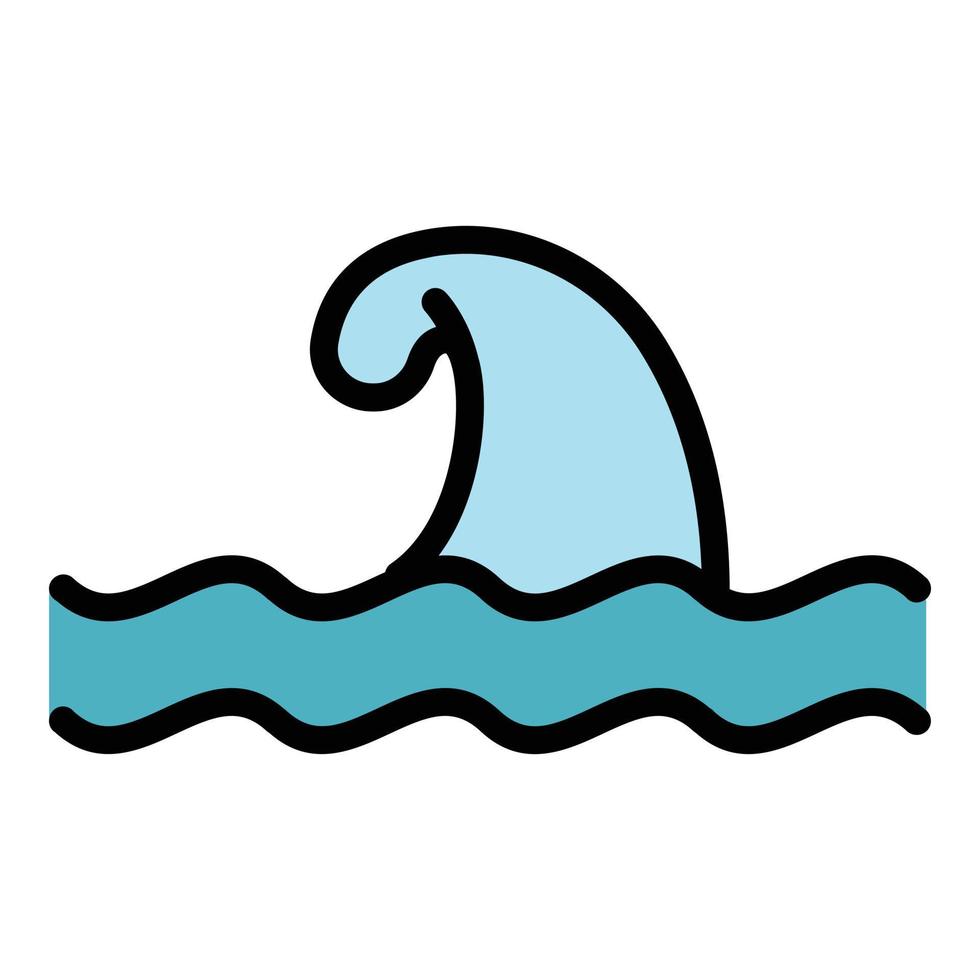 Underwater orca icon vector flat