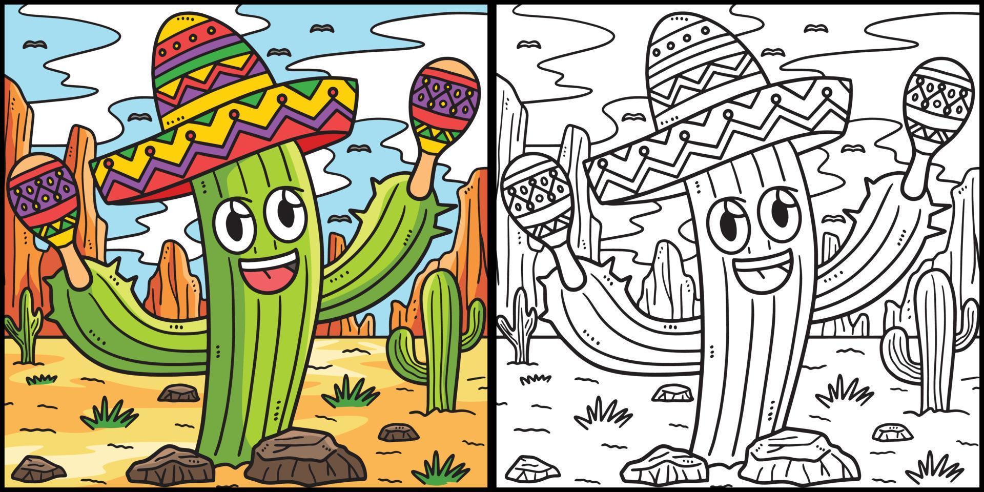 cinco Delaware mayonesa cactus con sombrero ilustración vector