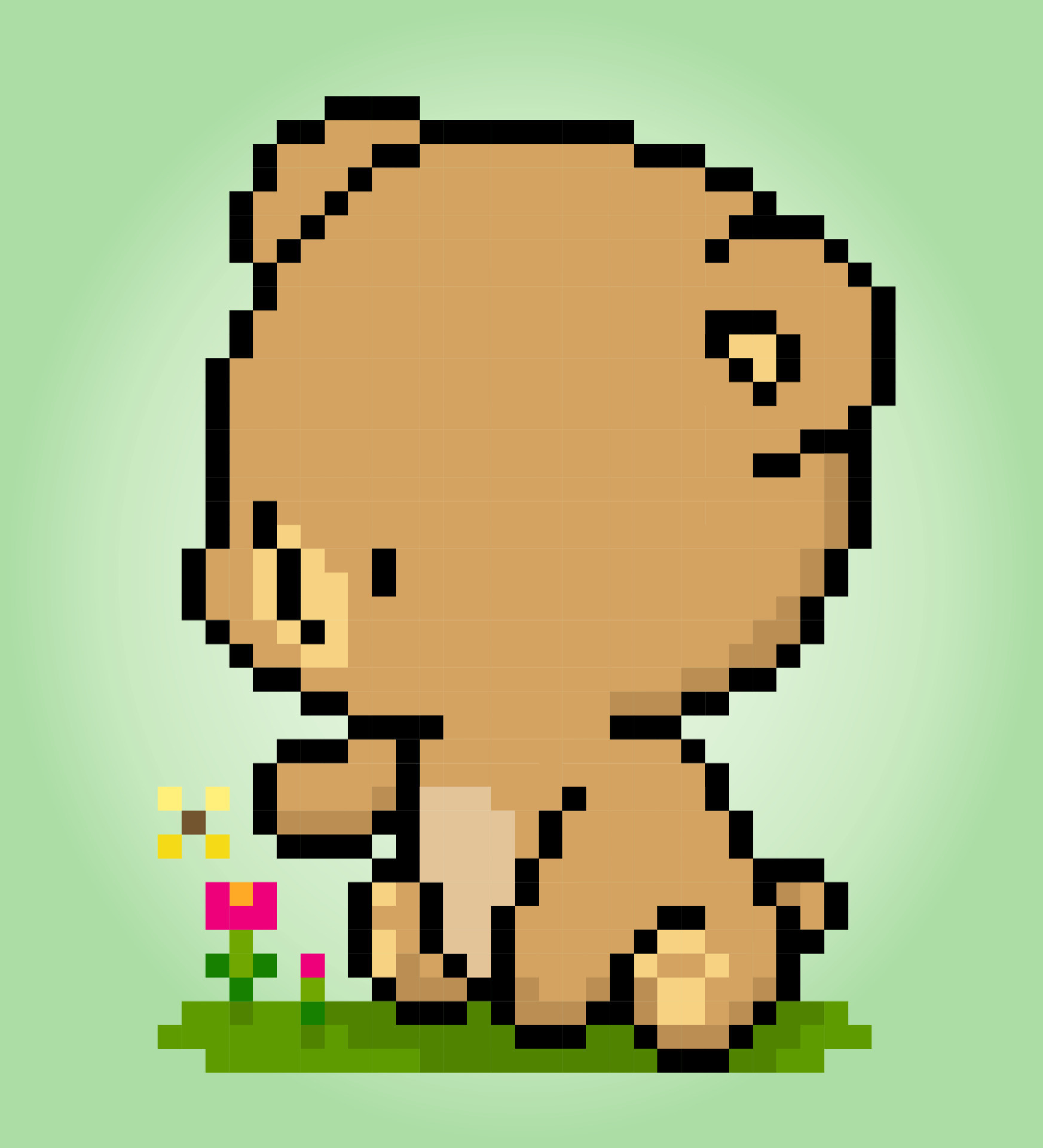 Pixel Art Bear  Pixel art, Pixel art design, Easy pixel art