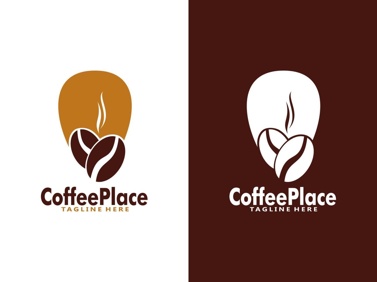 Coffee Place logo design template, Vector coffee logo for coffee shop and any business related to coffee.