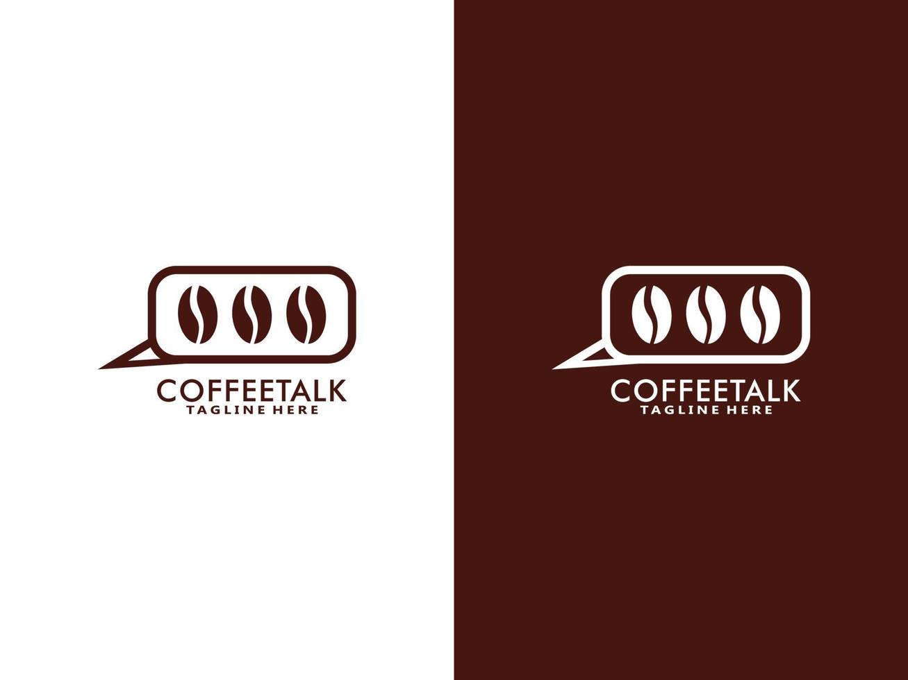 Coffee Talk logo design template, Vector coffee logo for coffee shop and any business related to coffee.