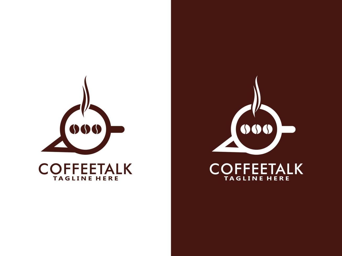 Coffee Talk logo design template, Vector coffee logo for coffee shop and any business related to coffee.