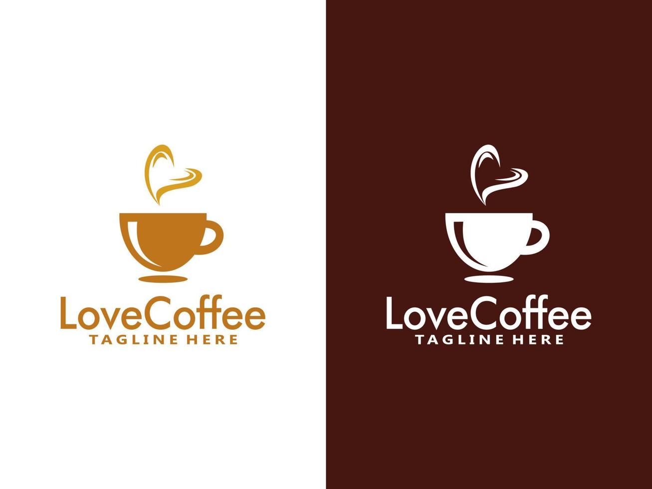 Love Coffee logo design template, Vector coffee logo for coffee shop and any business related to coffee.