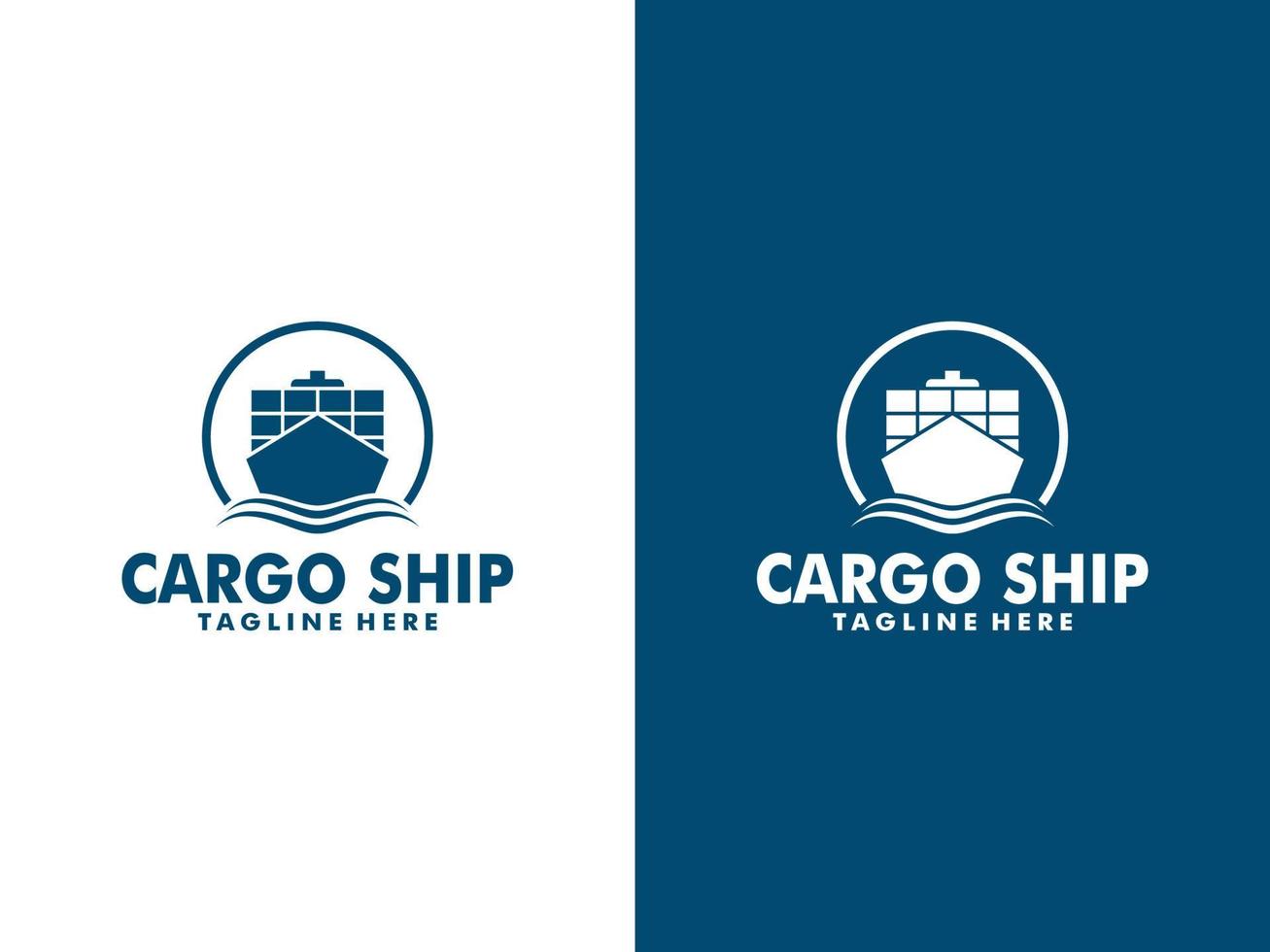 Ship logistics and ship express delivery company logo design template vector