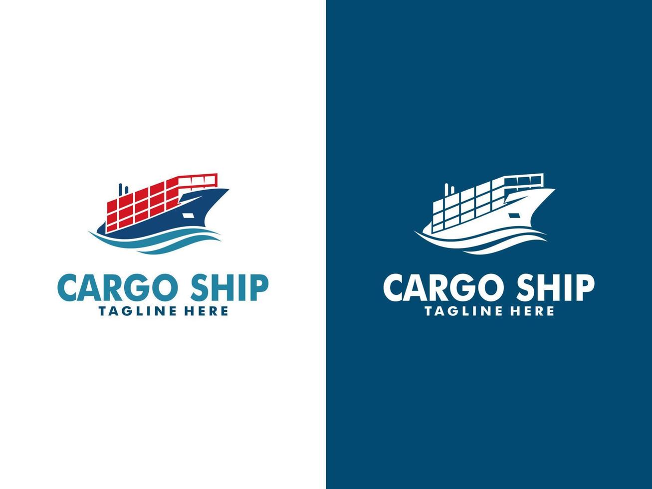 Ship logistics and ship express delivery company logo design template vector
