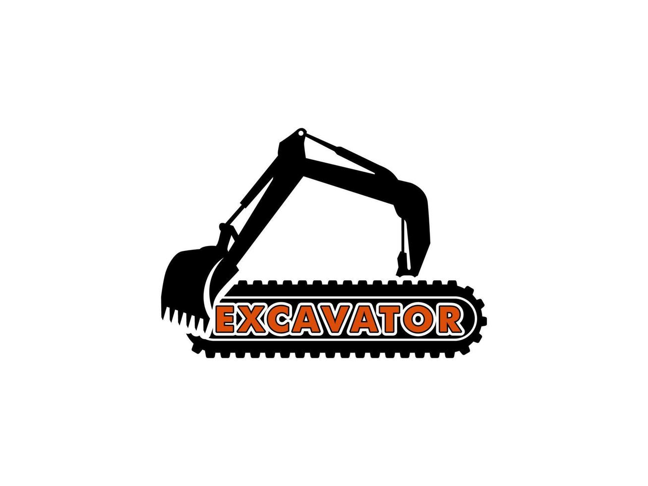 Excavator construction logo design, excavator logo element heavy equipment work. transportation vehicle mining vector