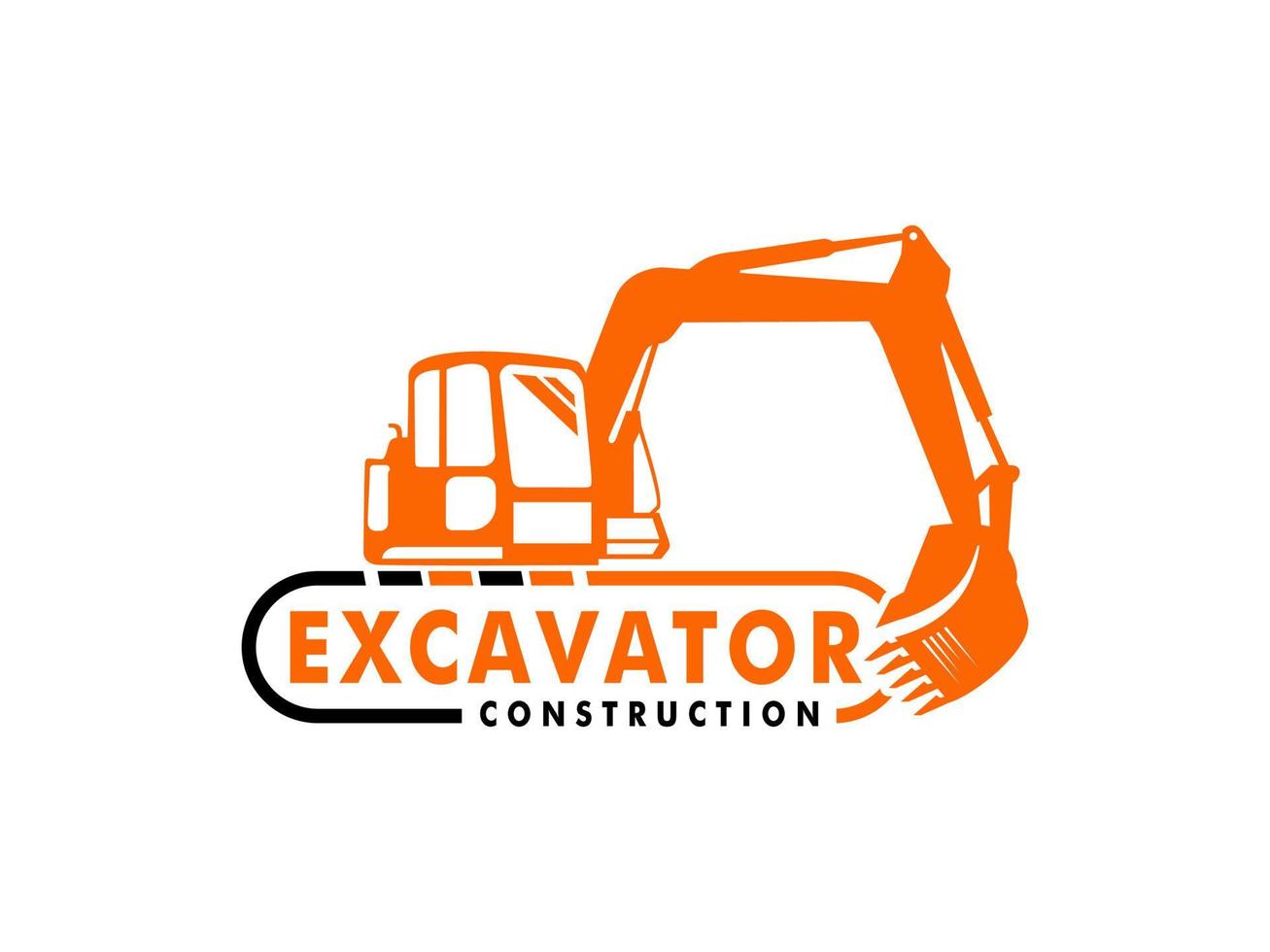 Excavator construction logo design, excavator logo element heavy equipment work. transportation vehicle mining vector