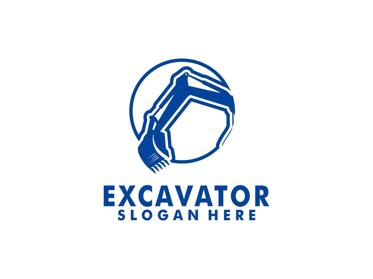 Excavator construction logo design, excavator logo element heavy equipment work. transportation vehicle mining vector