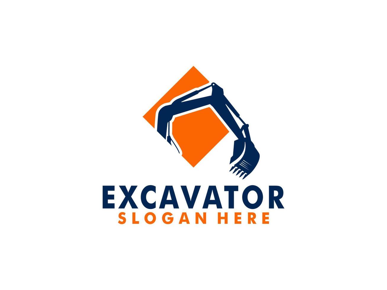 Excavator construction logo design, excavator logo element heavy equipment work. transportation vehicle mining vector