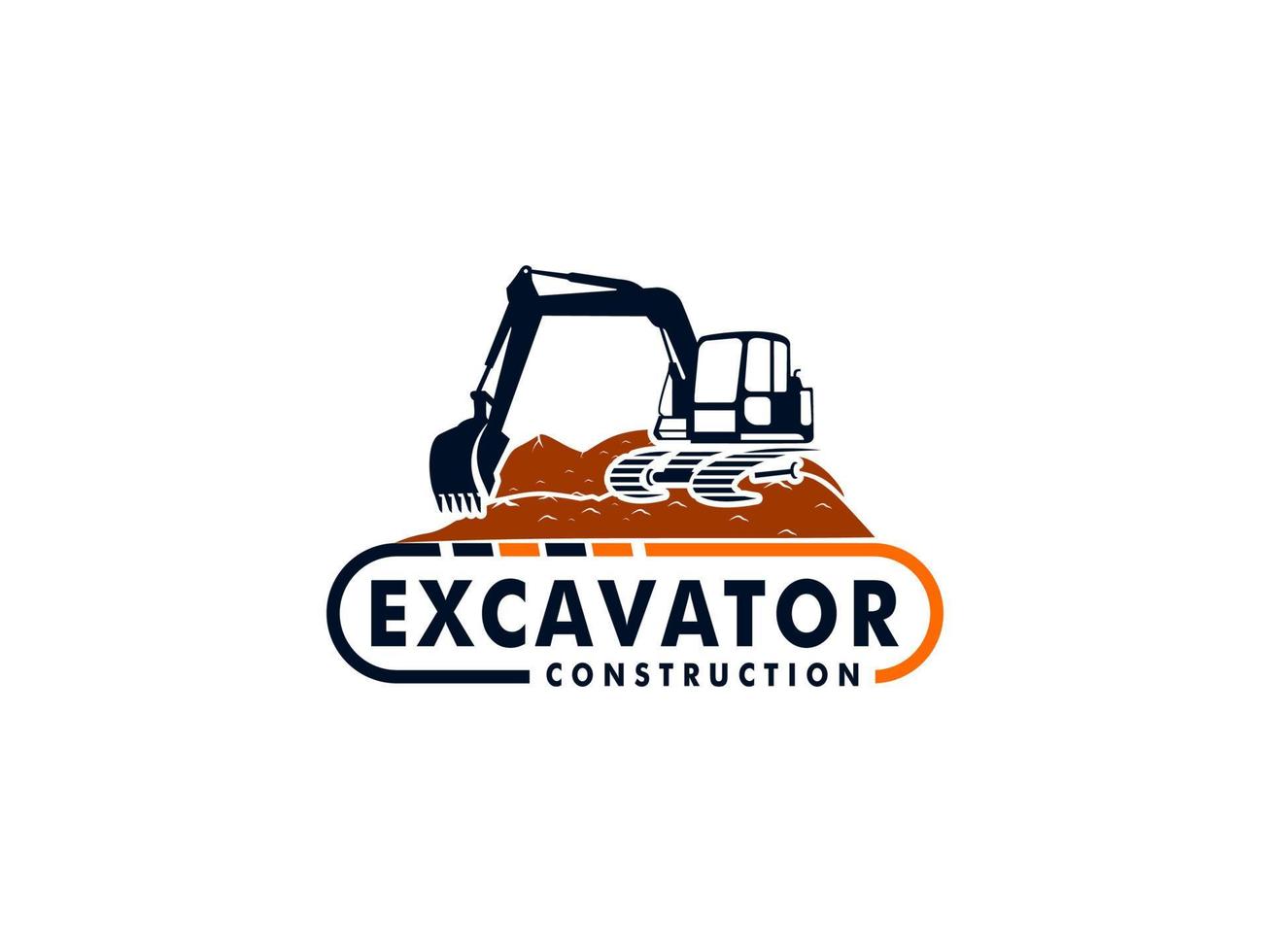 Excavator construction logo design, excavator logo element heavy equipment work. transportation vehicle mining vector