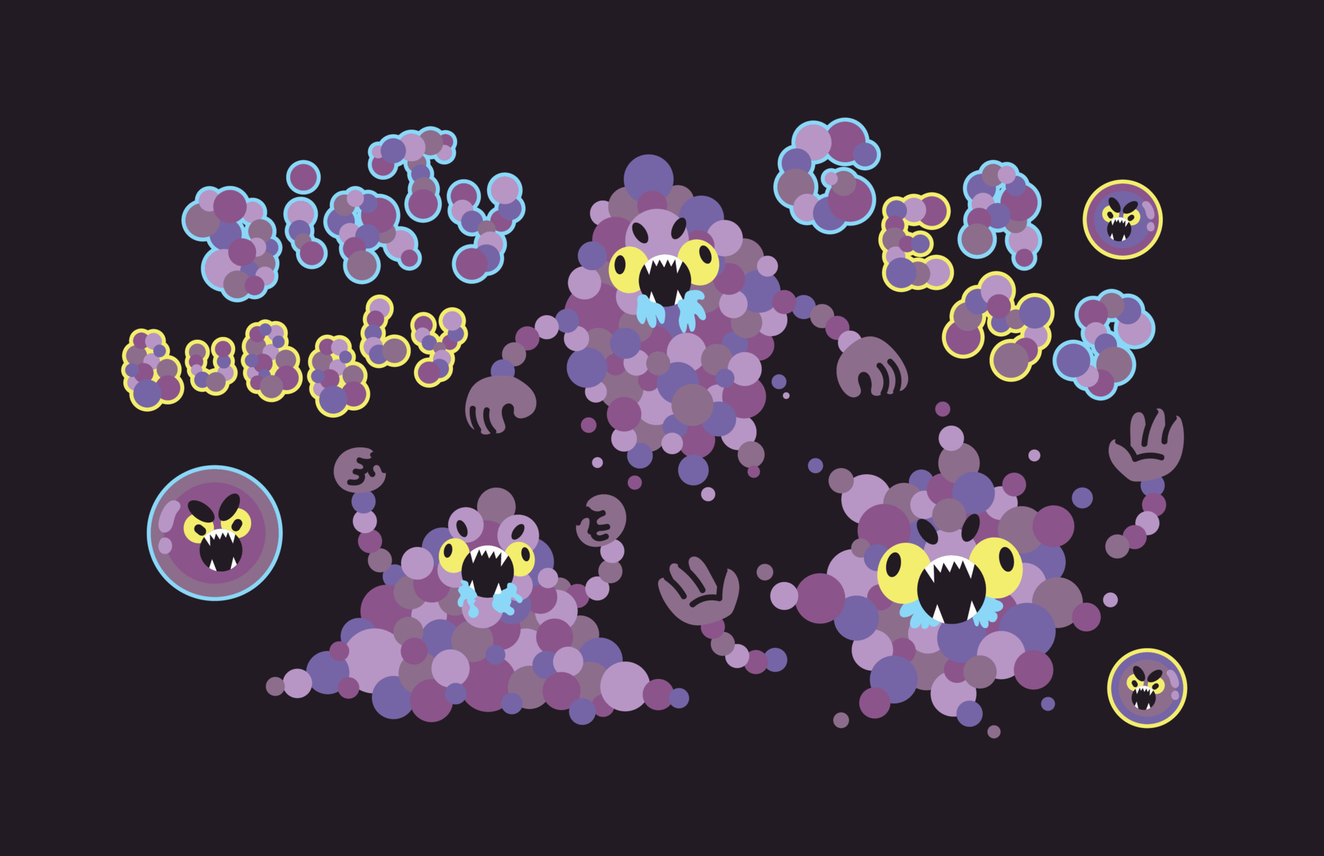 Dirty Bubbly Germs Cartoon Character 21813909 Vector Art at Vecteezy