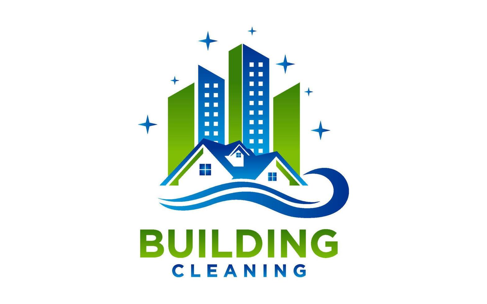 Home Building Cleaning Services Logo Design Template vector