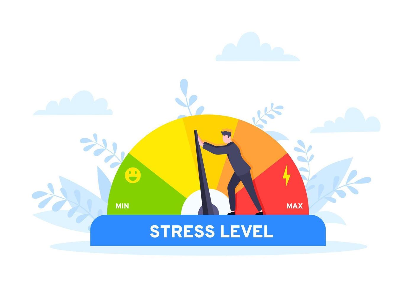 Reduce stress level flat style design concept vector illustration.